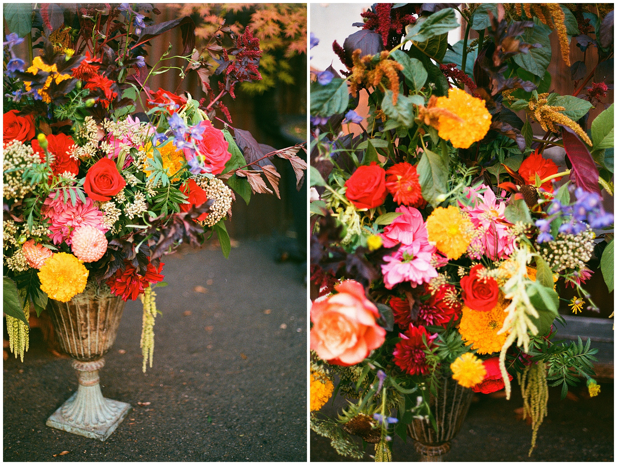 Beautiful floral arrangement with vibrant colors at Georgetown Ballroom wedding.