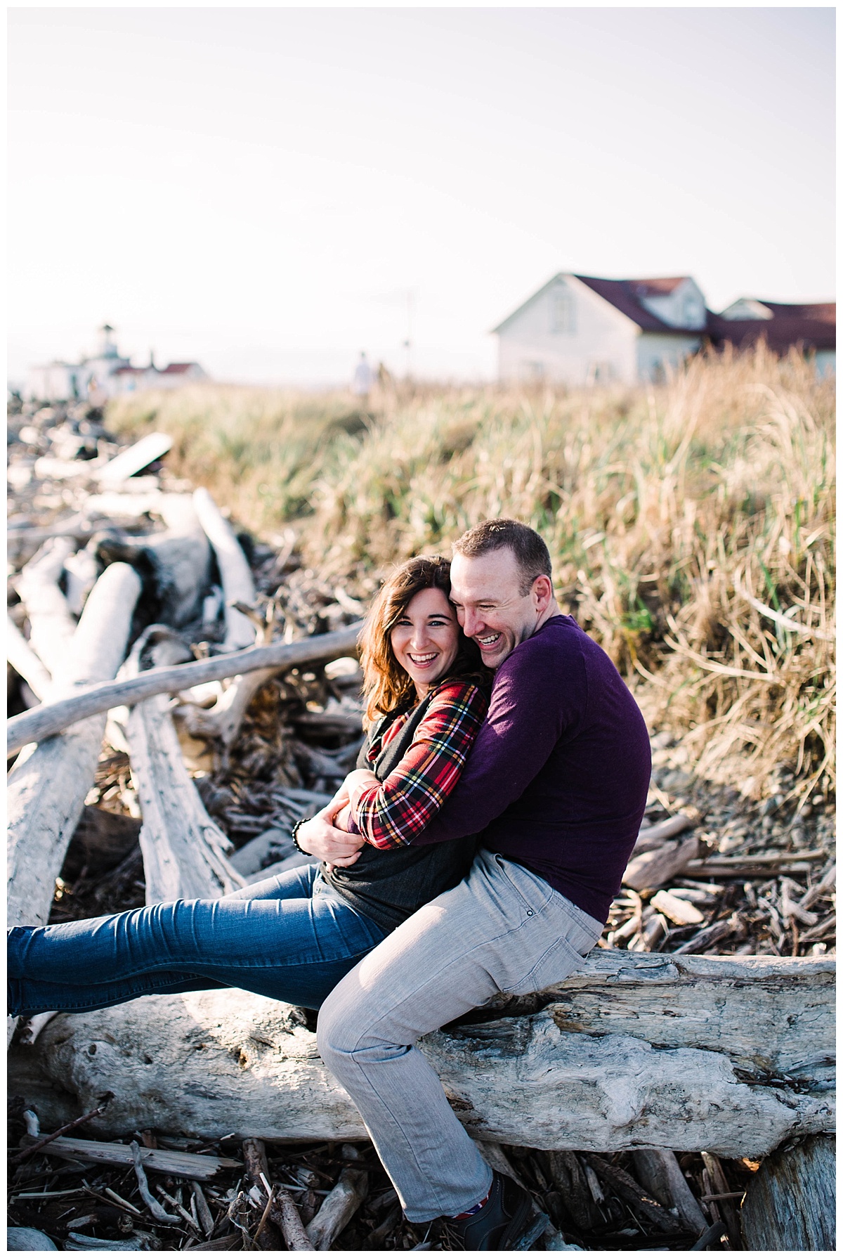  offbeat bride, discovery park, seattle engagement, seattle bride and groom, engagement session, julia kinnunen photography, destination wedding, seattle wedding, wedding photography, newlyweds, adventure session