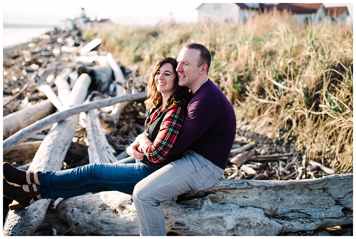  offbeat bride, discovery park, seattle engagement, seattle bride and groom, engagement session, julia kinnunen photography, destination wedding, seattle wedding, wedding photography, newlyweds, adventure session