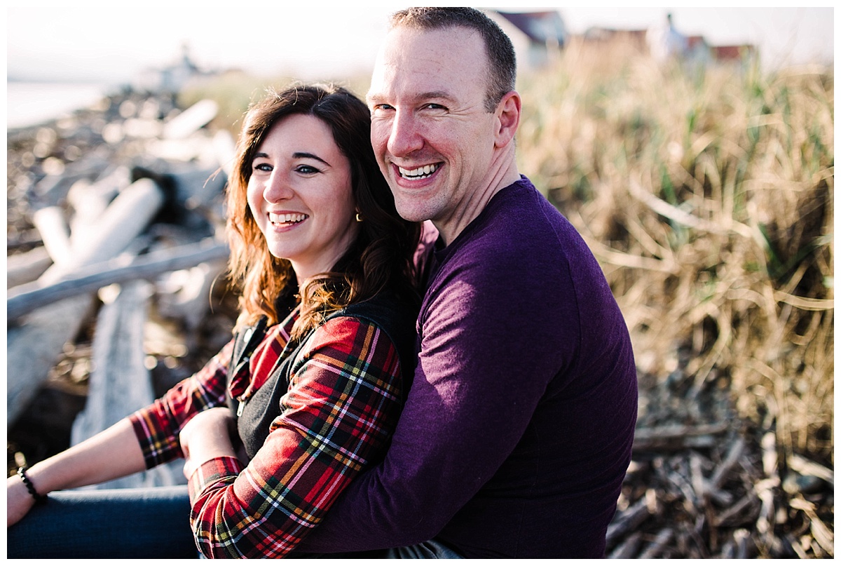  offbeat bride, discovery park, seattle engagement, seattle bride and groom, engagement session, julia kinnunen photography, destination wedding, seattle wedding, wedding photography, newlyweds, adventure session