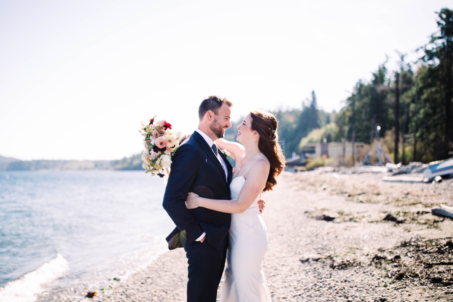 offbeat bride, intimate wedding, adventure wedding, guemes island resort, beachfront wedding, guemes island wedding, seattle engagement, seattle bride, seattle groom, engagement session, julia kinnunen photography, destination wedding, seattle wedding, wedding photography, newlyweds, diy wedding, flying anchor event design