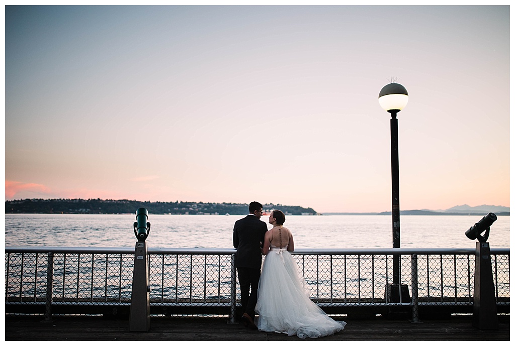 seattle waterfront, offbeat bride, seattle aquarium, aquarium wedding, seattle engagement, seattle bride, seattle groom, julia kinnunen photography, destination wedding, seattle wedding, wedding photography, newlyweds, diy wedding, flying anchor event design, seattle bride magazine, urban wedding, evening wedding