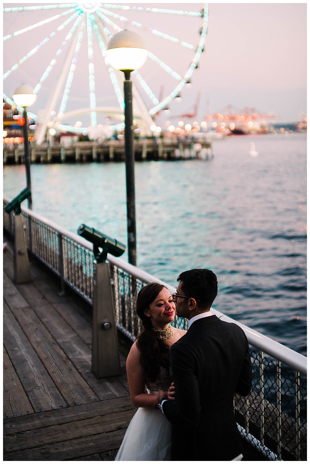 seattle waterfront, offbeat bride, seattle aquarium, aquarium wedding, seattle engagement, seattle bride, seattle groom, julia kinnunen photography, destination wedding, seattle wedding, wedding photography, newlyweds, diy wedding, flying anchor event design, seattle bride magazine, urban wedding, evening wedding