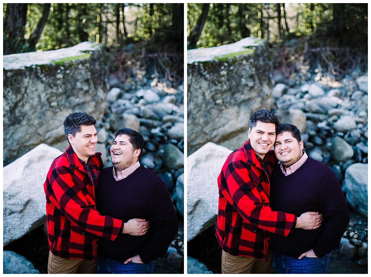 gay wedding, offbeat bride, lgbt wedding, two grooms, cascade mountains, index, small town, engagement session, julia kinnunen photography, destination wedding, seattle wedding, wedding photography, newlyweds, same sex wedding, adventure session