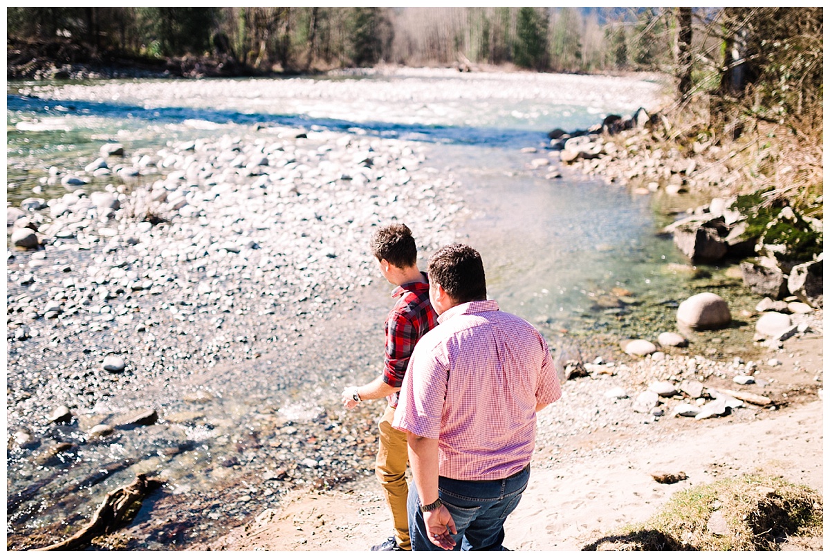 gay wedding, offbeat bride, lgbt wedding, two grooms, cascade mountains, index, small town, engagement session, julia kinnunen photography, destination wedding, seattle wedding, wedding photography, newlyweds, same sex wedding, adventure session