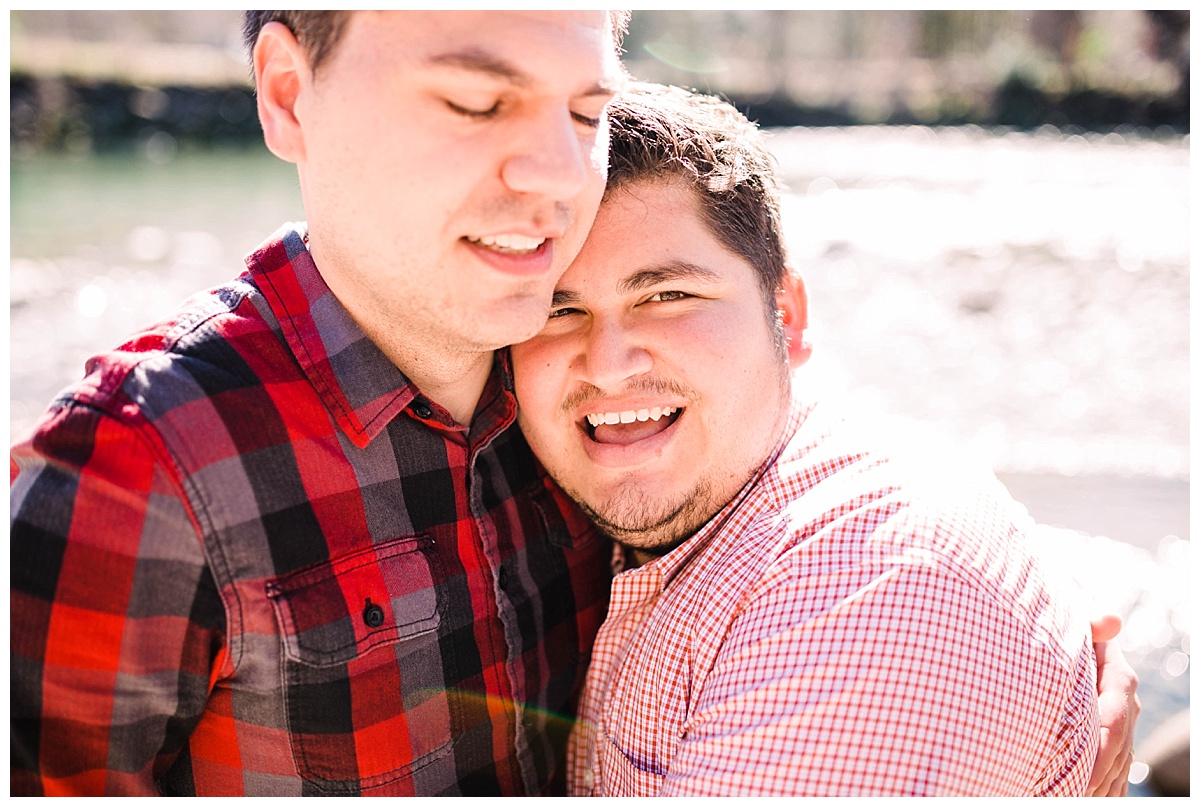 gay wedding, offbeat bride, lgbt wedding, two grooms, cascade mountains, index, small town, engagement session, julia kinnunen photography, destination wedding, seattle wedding, wedding photography, newlyweds, same sex wedding, adventure session