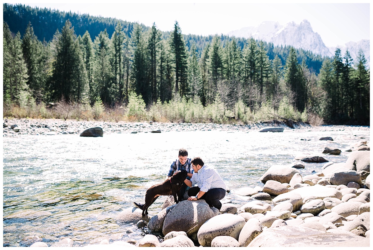 gay wedding, offbeat bride, lgbt wedding, two grooms, cascade mountains, index, small town, engagement session, julia kinnunen photography, destination wedding, seattle wedding, wedding photography, newlyweds, same sex wedding, adventure session