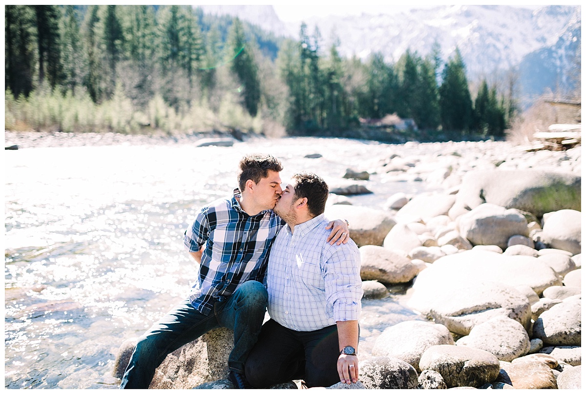 gay wedding, offbeat bride, lgbt wedding, two grooms, cascade mountains, index, small town, engagement session, julia kinnunen photography, destination wedding, seattle wedding, wedding photography, newlyweds, same sex wedding, adventure session