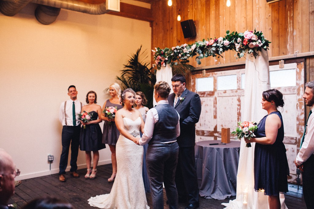 julia kinnunen photography, wedding, seattle, ceremony, within sodo, same sex wedding