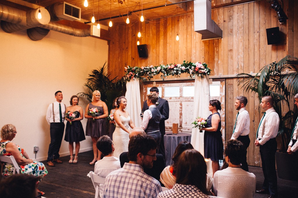 julia kinnunen photography, wedding, seattle, ceremony, within sodo, same sex wedding