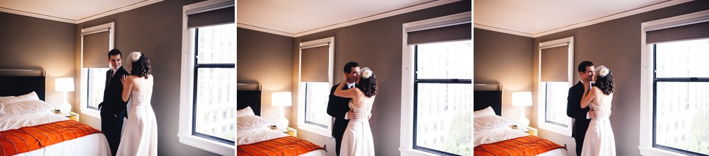 julia kinnunen photography, wedding, seattle, getting ready, pacific northwest, seattle bride, downtown seattle, urban wedding, first look