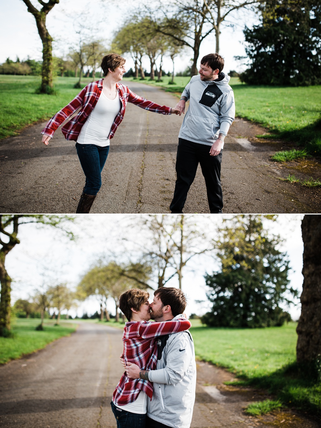 julia kinnunen photography, engagement photos, adventure, discovery park, hike, portraits