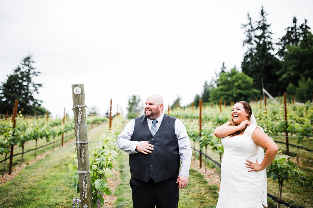 julia kinnunen photography, dancing fish vineyards, destination wedding, whiskey island wedding, rustic wedding, seattle wedding, wedding photography, first look, bridal portrait, newlyweds