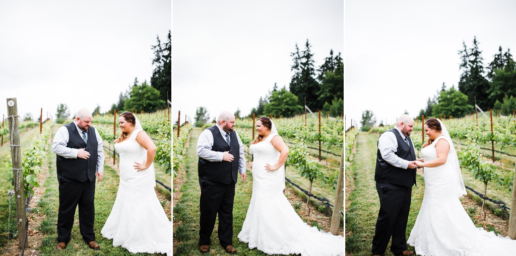 julia kinnunen photography, dancing fish vineyards, destination wedding, whiskey island wedding, rustic wedding, seattle wedding, wedding photography, first look, bridal portrait, newlyweds