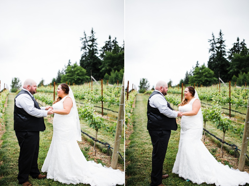 julia kinnunen photography, dancing fish vineyards, destination wedding, whiskey island wedding, rustic wedding, seattle wedding, wedding photography, first look, bridal portrait, newlyweds