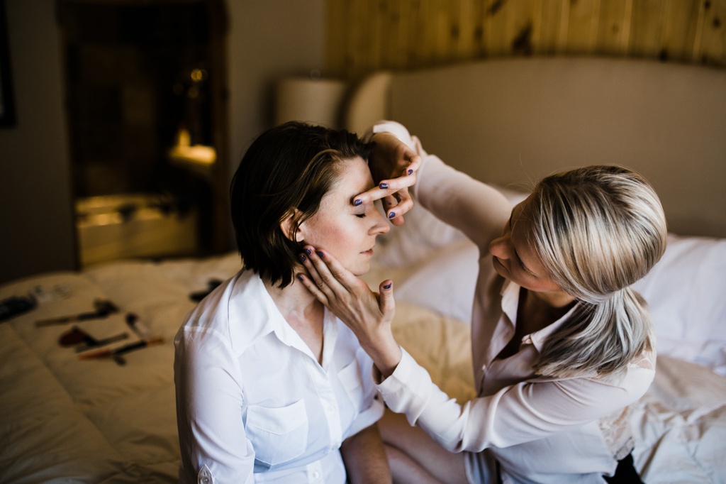 lesbian wedding, offbeat bride, lgbt wedding, gay wedding, two brides, silverpick lodge, durango, julia kinnunen photography, destination wedding, colorado wedding, seattle wedding, wedding photography, bride, newlyweds, prep, details, getting ready, same sex wedding