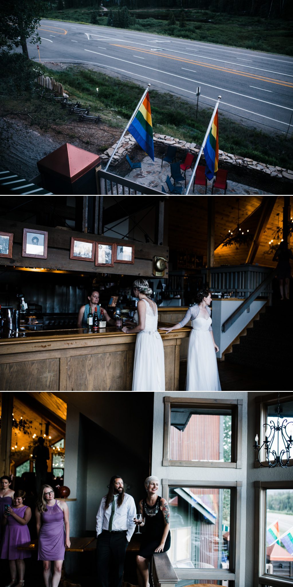 lesbian wedding, offbeat bride, lgbt wedding, gay wedding, two brides, silverpick lodge, durango, julia kinnunen photography, destination wedding, colorado wedding, seattle wedding, wedding photography, bride, newlyweds, wives, sows ear, reception, dinner party, first dance, same sex wedding