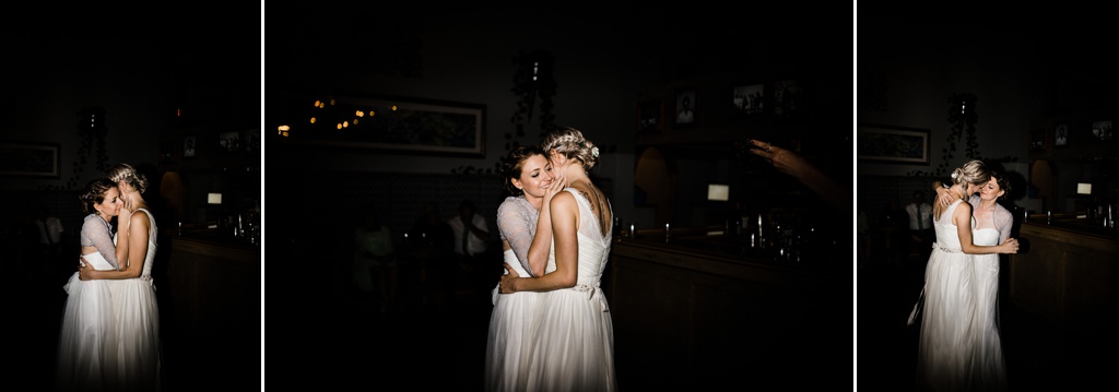 lesbian wedding, offbeat bride, lgbt wedding, gay wedding, two brides, silverpick lodge, durango, julia kinnunen photography, destination wedding, colorado wedding, seattle wedding, wedding photography, bride, newlyweds, wives, sows ear, reception, dance party