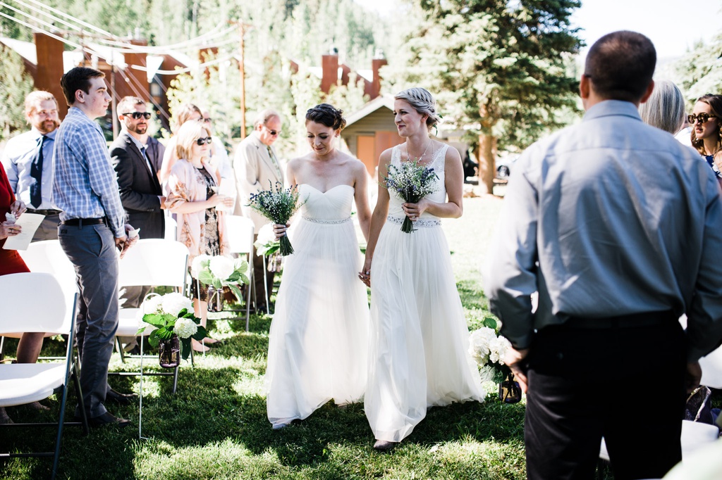 lesbian wedding, offbeat bride, lgbt wedding, gay wedding, two brides, silverpick lodge, durango, julia kinnunen photography, destination wedding, colorado wedding, seattle wedding, wedding photography, bride, newlyweds, ceremony, same sex wedding