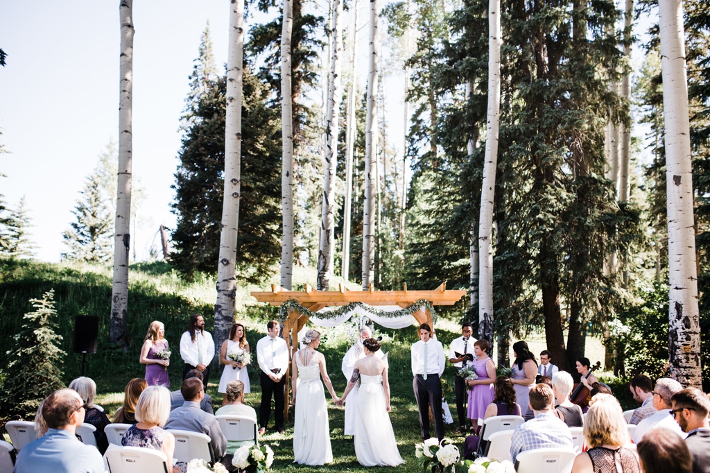 lesbian wedding, offbeat bride, lgbt wedding, gay wedding, two brides, silverpick lodge, durango, julia kinnunen photography, destination wedding, colorado wedding, seattle wedding, wedding photography, bride, newlyweds, ceremony, same sex wedding