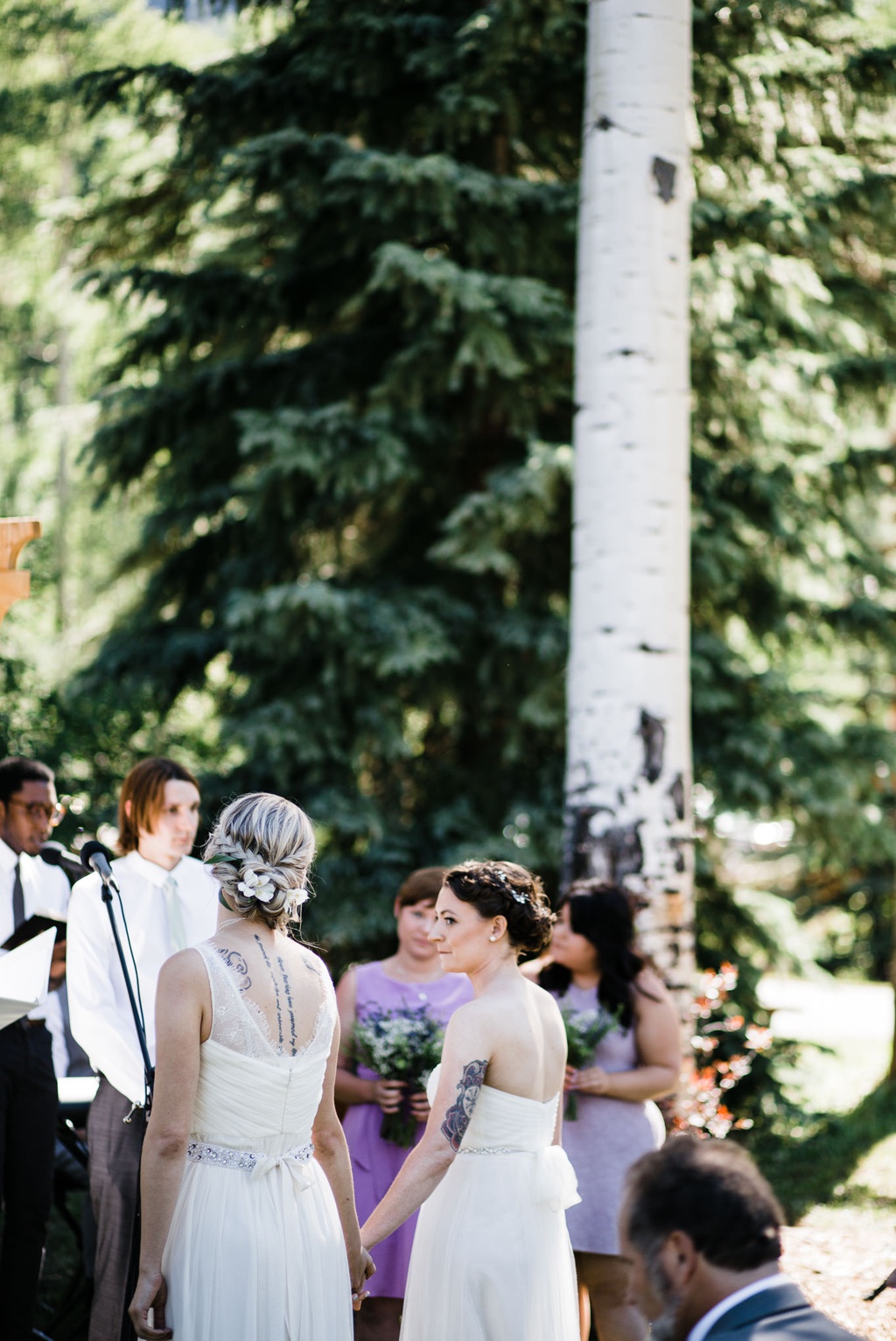 lesbian wedding, offbeat bride, lgbt wedding, gay wedding, two brides, silverpick lodge, durango, julia kinnunen photography, destination wedding, colorado wedding, seattle wedding, wedding photography, bride, newlyweds, ceremony, same sex wedding