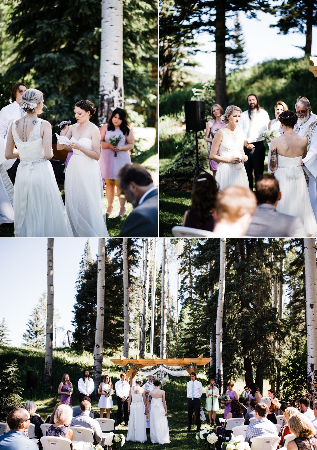 lesbian wedding, offbeat bride, lgbt wedding, gay wedding, two brides, silverpick lodge, durango, julia kinnunen photography, destination wedding, colorado wedding, seattle wedding, wedding photography, bride, newlyweds, ceremony, same sex wedding