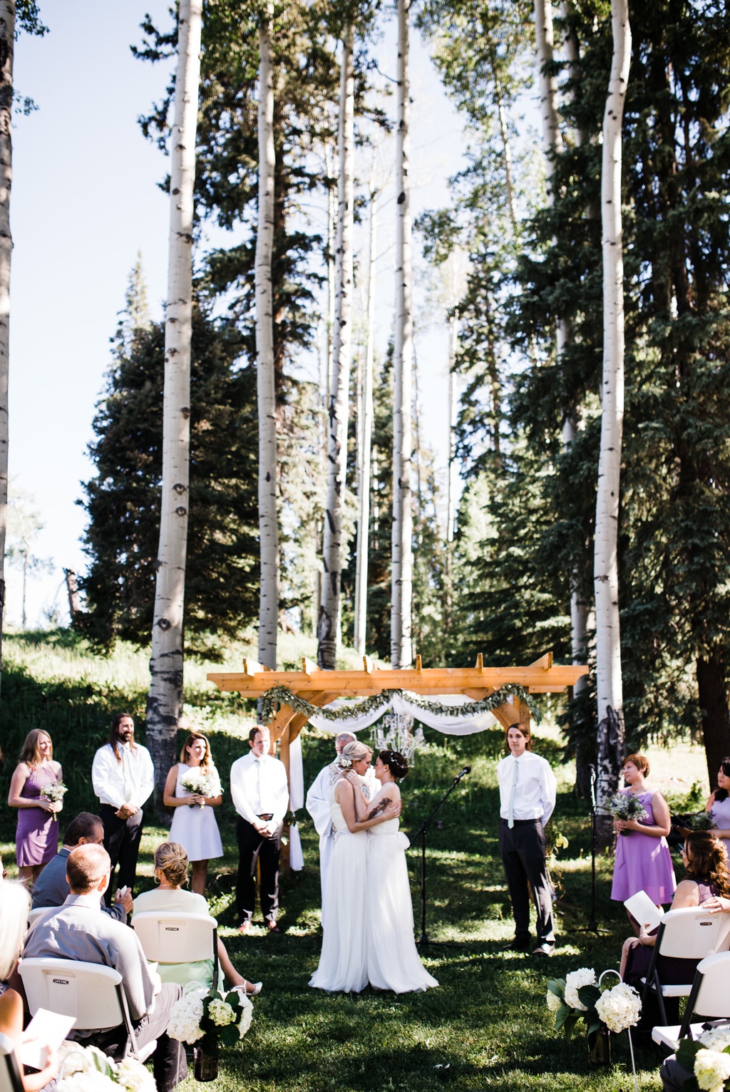 lesbian wedding, offbeat bride, lgbt wedding, gay wedding, two brides, silverpick lodge, durango, julia kinnunen photography, destination wedding, colorado wedding, seattle wedding, wedding photography, bride, newlyweds, ceremony, same sex wedding