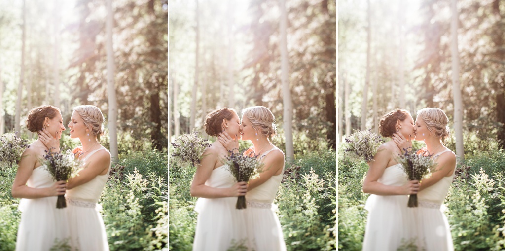 lesbian wedding, offbeat bride, lgbt wedding, gay wedding, two brides, silverpick lodge, durango, julia kinnunen photography, destination wedding, colorado wedding, seattle wedding, wedding photography, bride, newlyweds, portraits, wives, same sex wedding