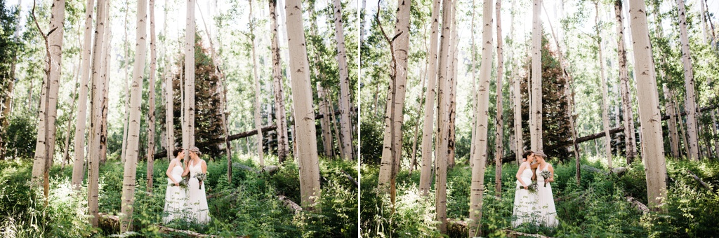 lesbian wedding, offbeat bride, lgbt wedding, gay wedding, two brides, silverpick lodge, durango, julia kinnunen photography, destination wedding, colorado wedding, seattle wedding, wedding photography, bride, newlyweds, portraits, wives, same sex wedding