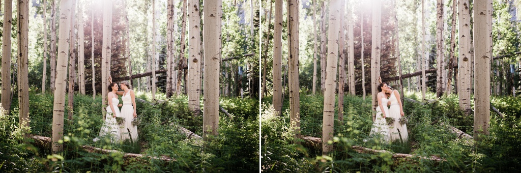 lesbian wedding, offbeat bride, lgbt wedding, gay wedding, two brides, silverpick lodge, durango, julia kinnunen photography, destination wedding, colorado wedding, seattle wedding, wedding photography, bride, newlyweds, portraits, wives, same sex wedding