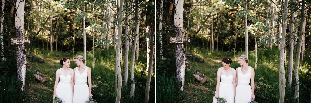 lesbian wedding, offbeat bride, lgbt wedding, gay wedding, two brides, silverpick lodge, durango, julia kinnunen photography, destination wedding, colorado wedding, seattle wedding, wedding photography, bride, newlyweds, portraits, wives, same sex wedding