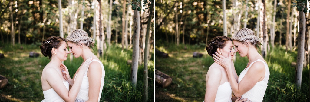 lesbian wedding, offbeat bride, lgbt wedding, gay wedding, two brides, silverpick lodge, durango, julia kinnunen photography, destination wedding, colorado wedding, seattle wedding, wedding photography, bride, newlyweds, portraits, wives, same sex wedding