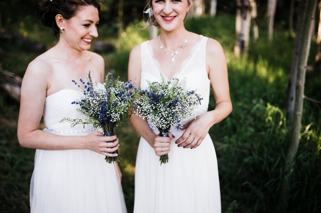 lesbian wedding, offbeat bride, lgbt wedding, gay wedding, two brides, silverpick lodge, durango, julia kinnunen photography, destination wedding, colorado wedding, seattle wedding, wedding photography, bride, newlyweds, portraits, wives, same sex wedding