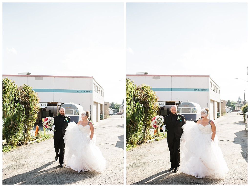 julia kinnunen photography, georgetown ballroom, urban wedding, seattle wedding, wedding photography, portraits, bride and groom, newlyweds