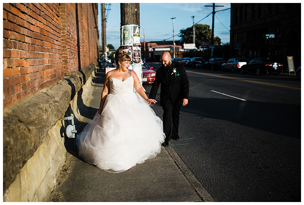 julia kinnunen photography, georgetown ballroom, urban wedding, seattle wedding, wedding photography, portraits, bride and groom, newlyweds