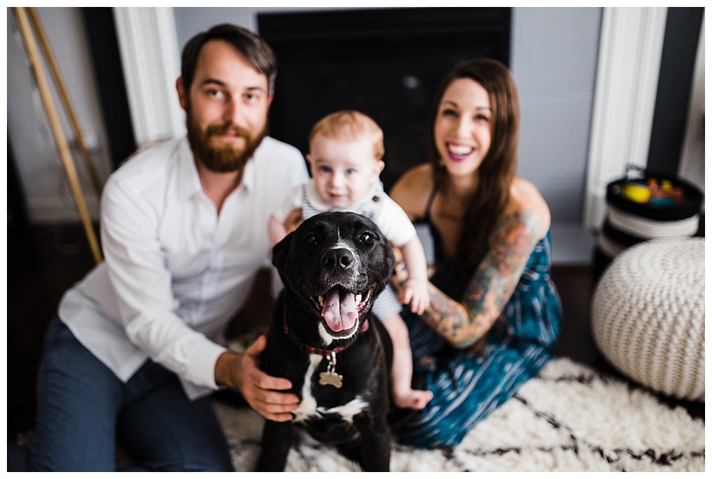 trendy mom, hipster family, julia kinnunen photography, family portraits, summertime, seattle home, tattooed mom, breastfeeding, babies,  couple, family, seattle