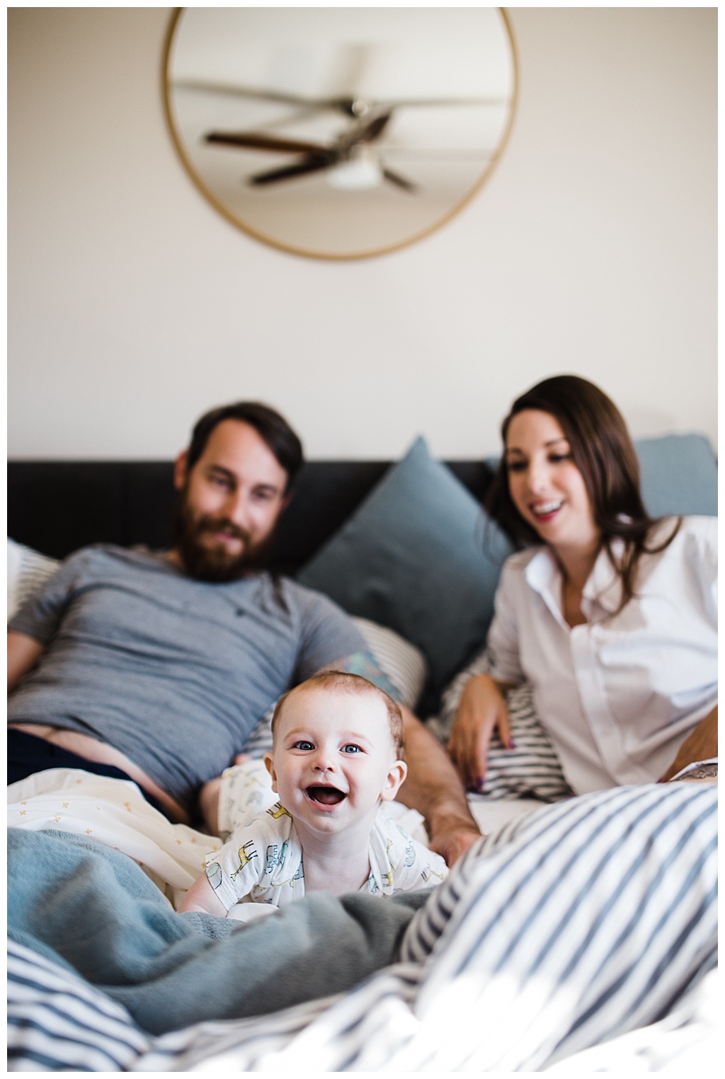 trendy mom, hipster family, julia kinnunen photography, family portraits, summertime, seattle home, tattooed mom, breastfeeding, babies,  couple, family, seattle