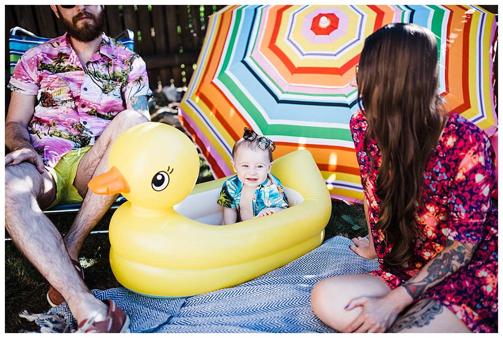 trendy mom, hipster family, julia kinnunen photography, family portraits, summertime, seattle home, tattooed mom, breastfeeding, babies,  couple, family, seattle