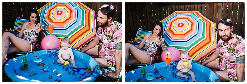 trendy mom, hipster family, julia kinnunen photography, family portraits, summertime, seattle home, tattooed mom, breastfeeding, babies,  couple, family, seattle