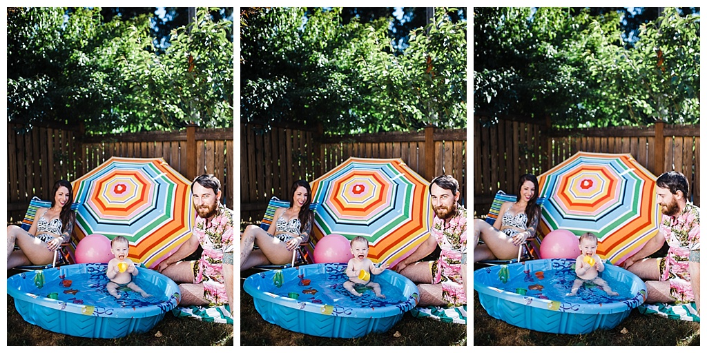 trendy mom, hipster family, julia kinnunen photography, family portraits, summertime, seattle home, tattooed mom, breastfeeding, babies,  couple, family, seattle