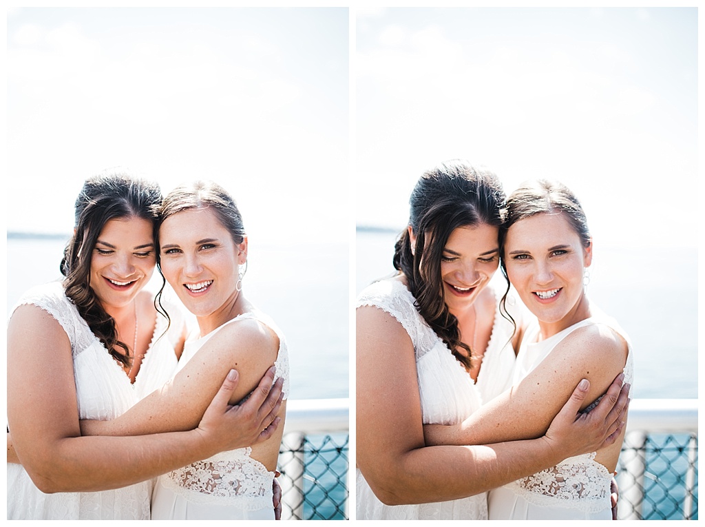 lesbian wedding, offbeat bride, lgbt wedding, gay wedding, two brides, sorrento hotel, boutique hotel wedding, julia kinnunen photography, destination wedding, seattle wedding, wedding photography, bride, newlyweds, same sex wedding, first look, portraits, seattle waterfront, downtown