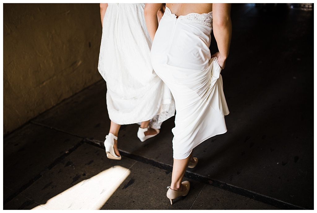 lesbian wedding, offbeat bride, lgbt wedding, gay wedding, two brides, sorrento hotel, boutique hotel wedding, julia kinnunen photography, destination wedding, seattle wedding, wedding photography, bride, newlyweds, same sex wedding, first look, portraits, pike place market