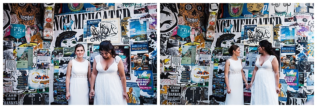 lesbian wedding, offbeat bride, lgbt wedding, gay wedding, two brides, sorrento hotel, boutique hotel wedding, julia kinnunen photography, destination wedding, seattle wedding, wedding photography, bride, newlyweds, same sex wedding, first look, portraits, pike place market