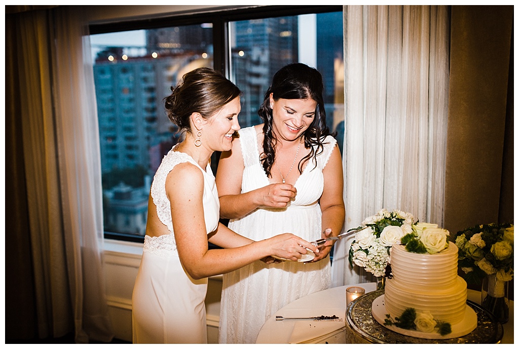 lesbian wedding, offbeat bride, lgbt wedding, gay wedding, two brides, sorrento hotel, boutique hotel wedding, julia kinnunen photography, destination wedding, seattle wedding, wedding photography, bride, newlyweds, same sex wedding, reception, dance party