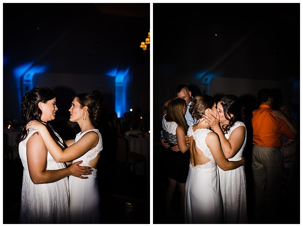 lesbian wedding, offbeat bride, lgbt wedding, gay wedding, two brides, sorrento hotel, boutique hotel wedding, julia kinnunen photography, destination wedding, seattle wedding, wedding photography, bride, newlyweds, same sex wedding, reception, dance party