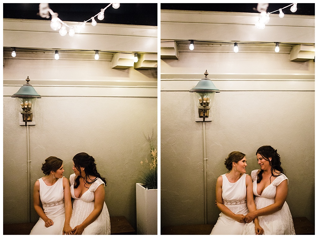 lesbian wedding, offbeat bride, lgbt wedding, gay wedding, two brides, sorrento hotel, boutique hotel wedding, julia kinnunen photography, destination wedding, seattle wedding, wedding photography, bride, newlyweds, same sex wedding, reception, portraits, skyline