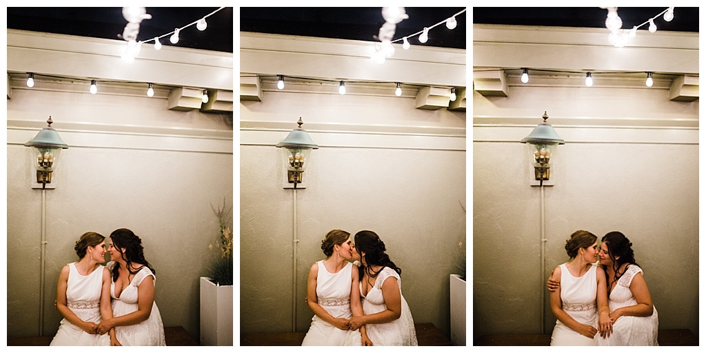 lesbian wedding, offbeat bride, lgbt wedding, gay wedding, two brides, sorrento hotel, boutique hotel wedding, julia kinnunen photography, destination wedding, seattle wedding, wedding photography, bride, newlyweds, same sex wedding, reception, portraits, skyline