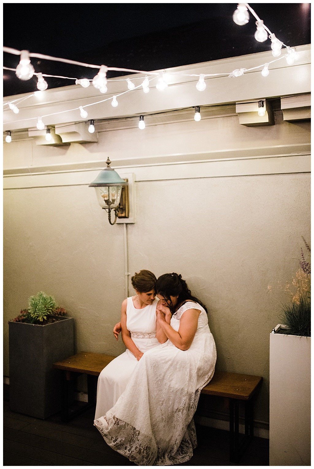 lesbian wedding, offbeat bride, lgbt wedding, gay wedding, two brides, sorrento hotel, boutique hotel wedding, julia kinnunen photography, destination wedding, seattle wedding, wedding photography, bride, newlyweds, same sex wedding, reception, portraits, skyline