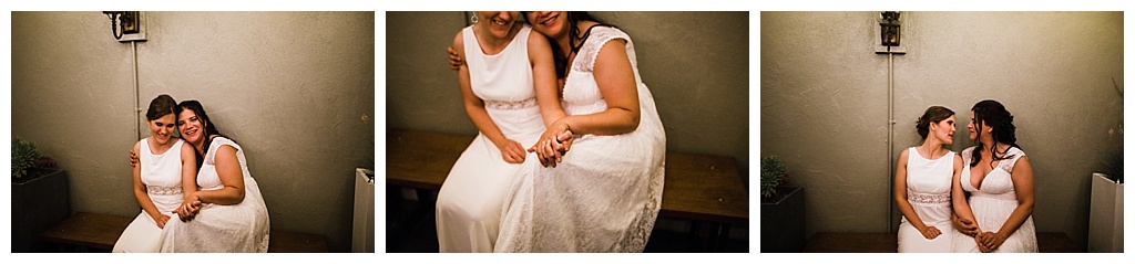 lesbian wedding, offbeat bride, lgbt wedding, gay wedding, two brides, sorrento hotel, boutique hotel wedding, julia kinnunen photography, destination wedding, seattle wedding, wedding photography, bride, newlyweds, same sex wedding, reception, portraits, skyline