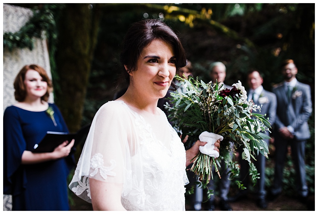 offbeat bride, treehouse point, julia kinnunen photography, destination wedding, seattle wedding, wedding photography, bride, groom, adventure seekers, newlyweds, northwest washington wedding, elopement, intimate wedding, diy wedding, ceremony